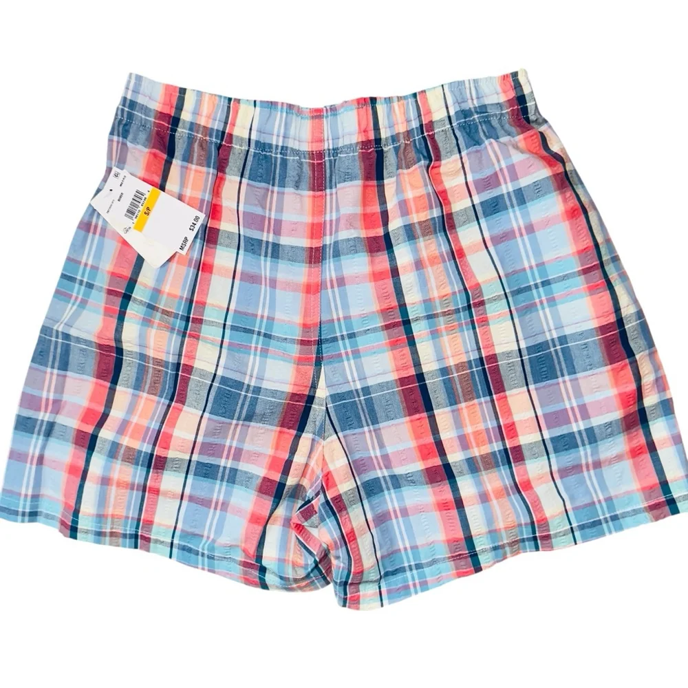 Tommy‎ Bahama Mens Small Plaid Cotton Boxers Shorts NWT Red White Blue